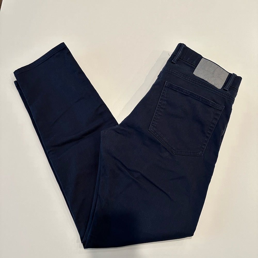 Slim fit denim-effect serge pants